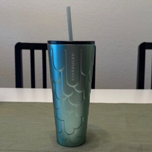 Starbucks Iridescent Green Tumbler with White Straw